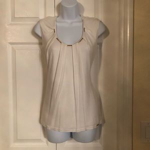 Cartise cream colored top with gold chord, size S